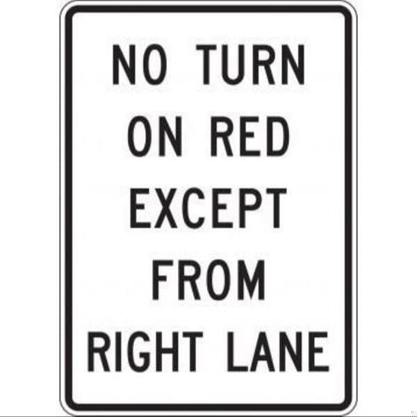 Accuform INTERSECTION SIGN NO TURN ON RED FRR447HP FRR447HP - main
